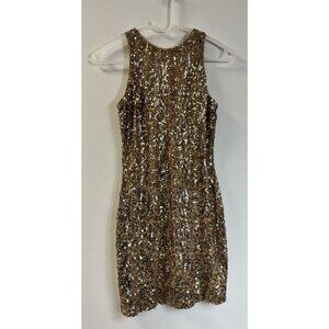 One Rad Girl Dress the Population Gold Sequin Sheath Mini Cocktail Party S 🤩